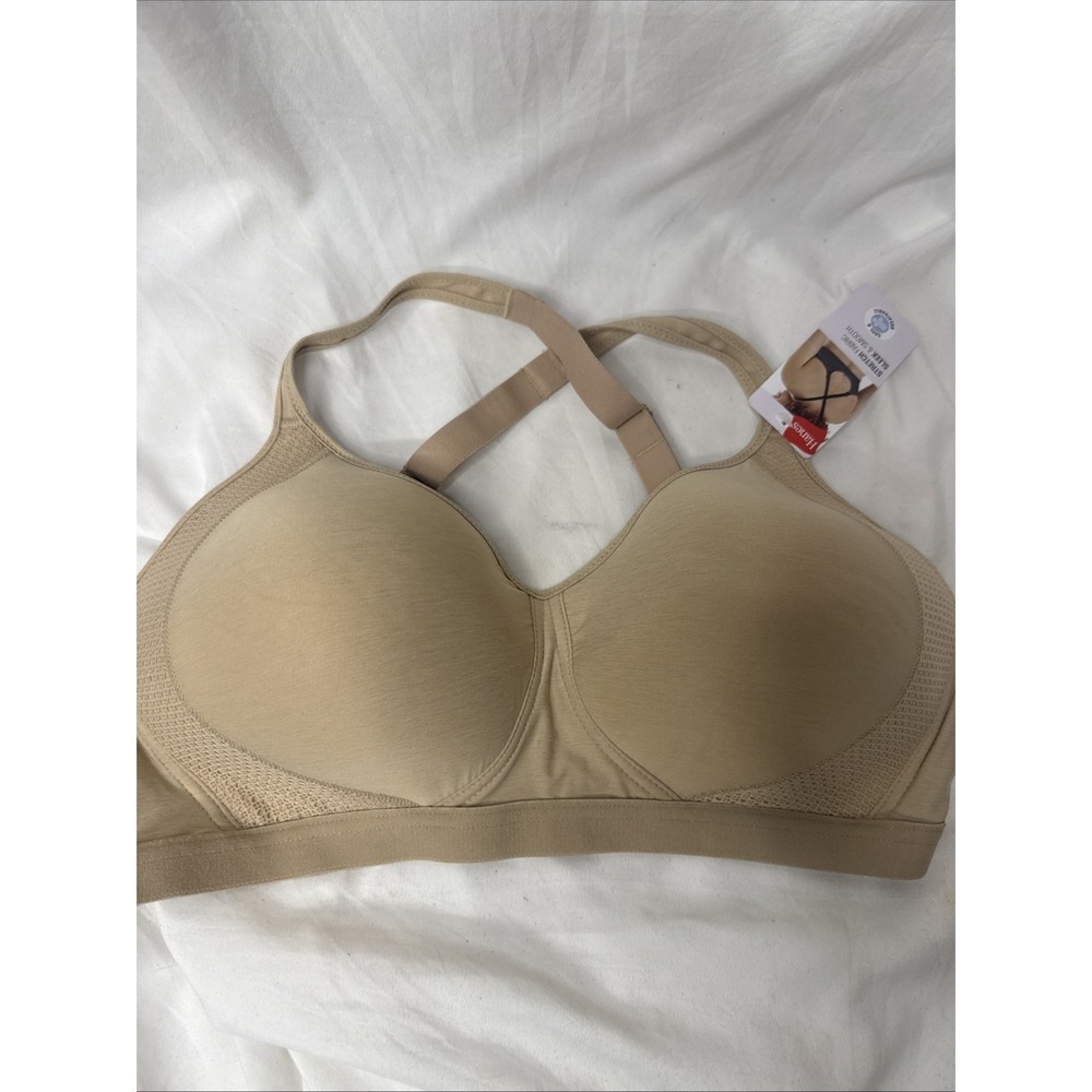 Hanes Bra Stretch Sleek Smooth Cool Perfect Fit 44D+ 2XL MHW507 Padded Wireless - Picture 7 of 7